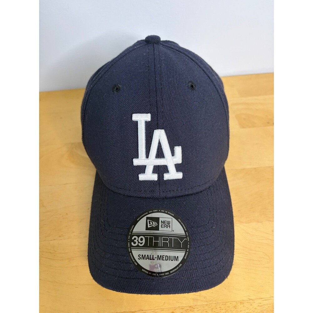 Los Angeles Dodgers New Era 39Thirty Black Cap Hat Size Small/Medium